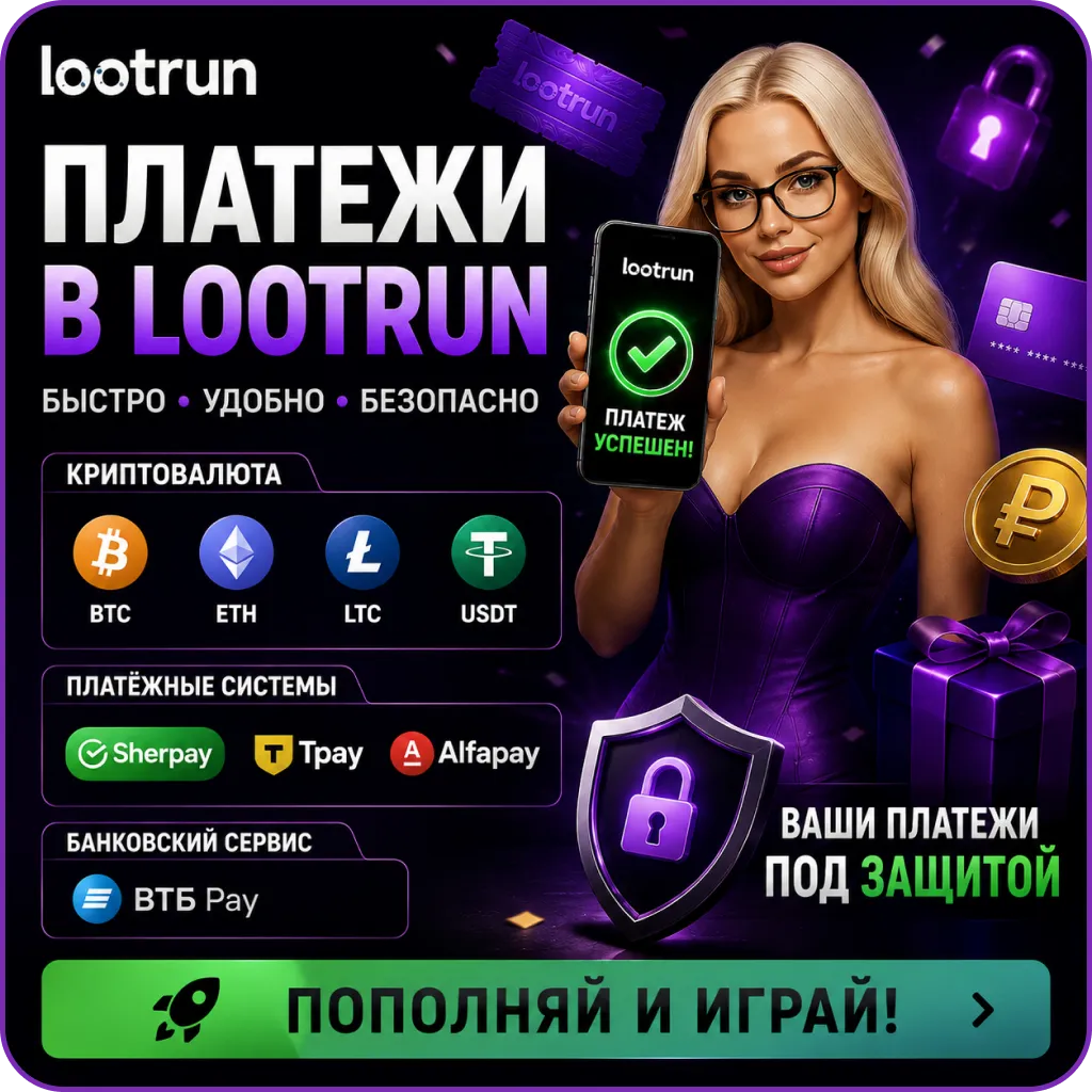 Платежи в lootrun casino